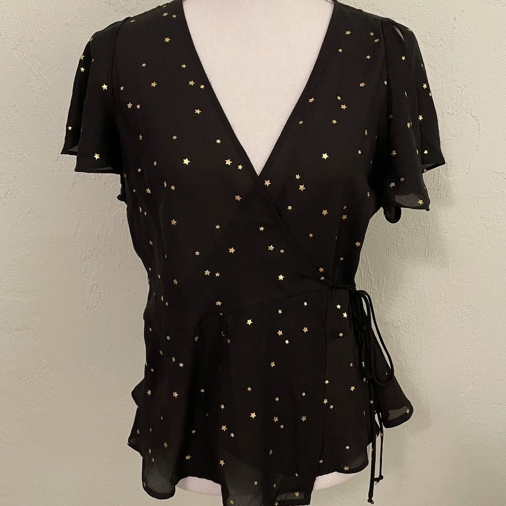 GB Star Print Wrap Top